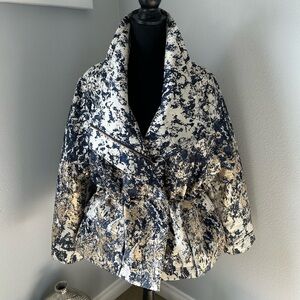 Donna Karan Stylish Women's Navy, Gold, and Cream Jacket